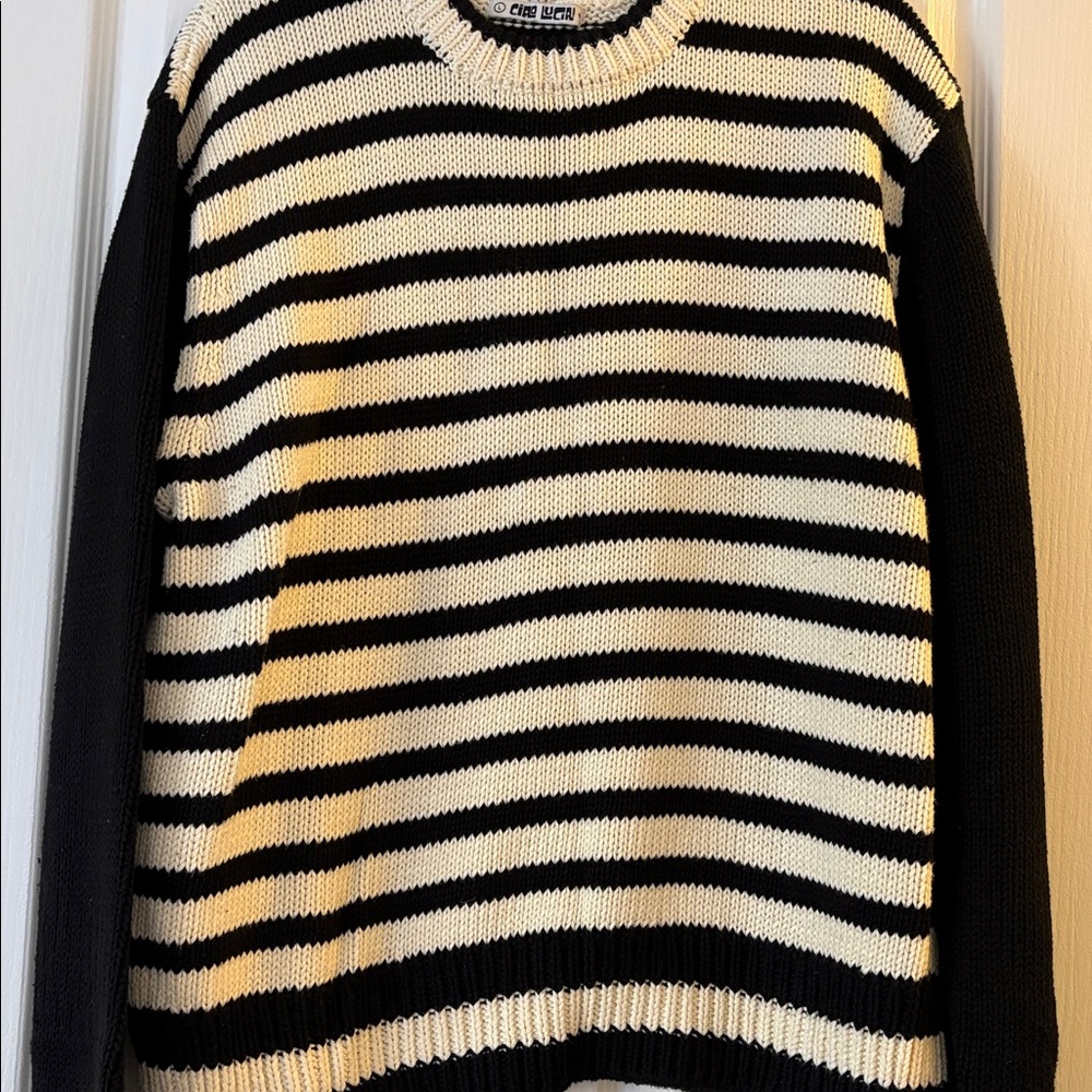 Ciao Lucia Black and Cream Knit Sweater - Picture 3 of 4